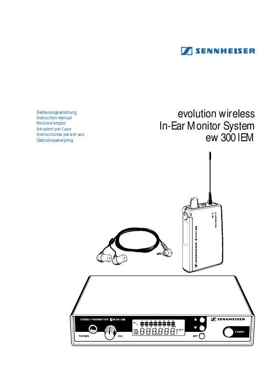 Mode d'emploi SENNHEISER EW 300 IEM