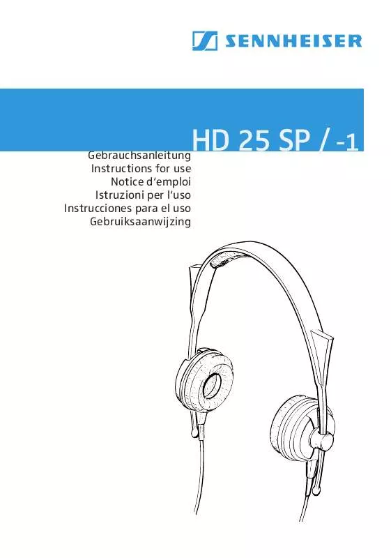 Mode d'emploi SENNHEISER HD 25 SP