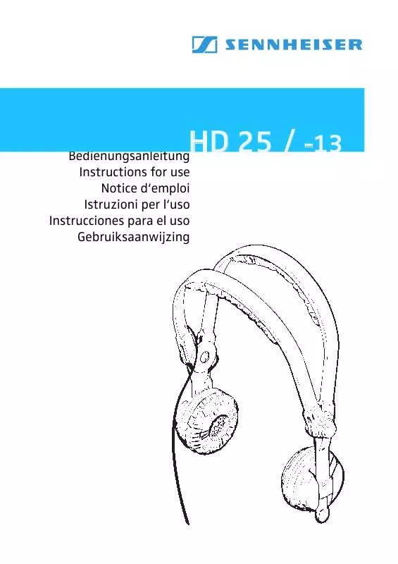 Mode d'emploi SENNHEISER HD 25