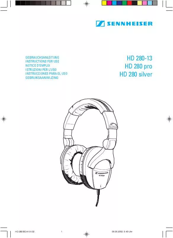 Mode d'emploi SENNHEISER HD 280 PRO