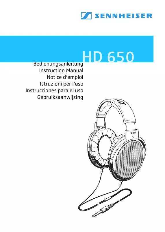 Mode d'emploi SENNHEISER HD 650