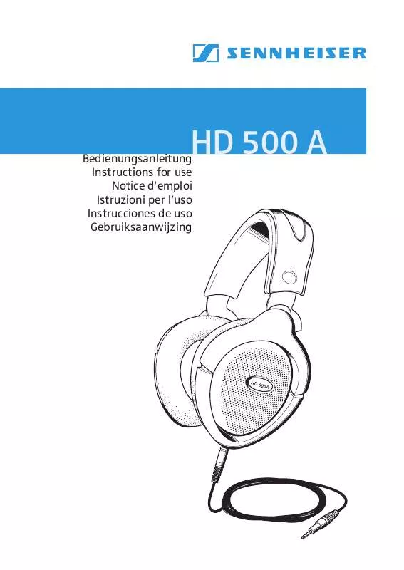 Mode d'emploi SENNHEISER HD 500 A