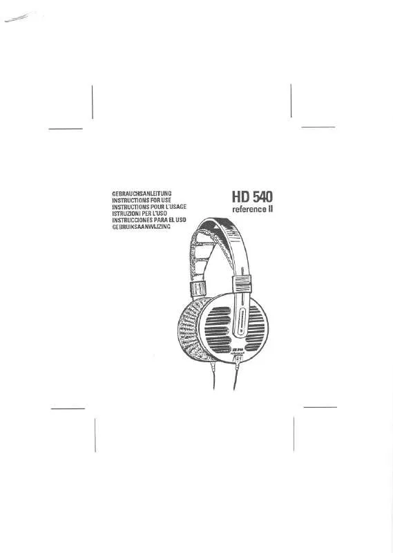 Mode d'emploi SENNHEISER HD 540 REFERENCE II