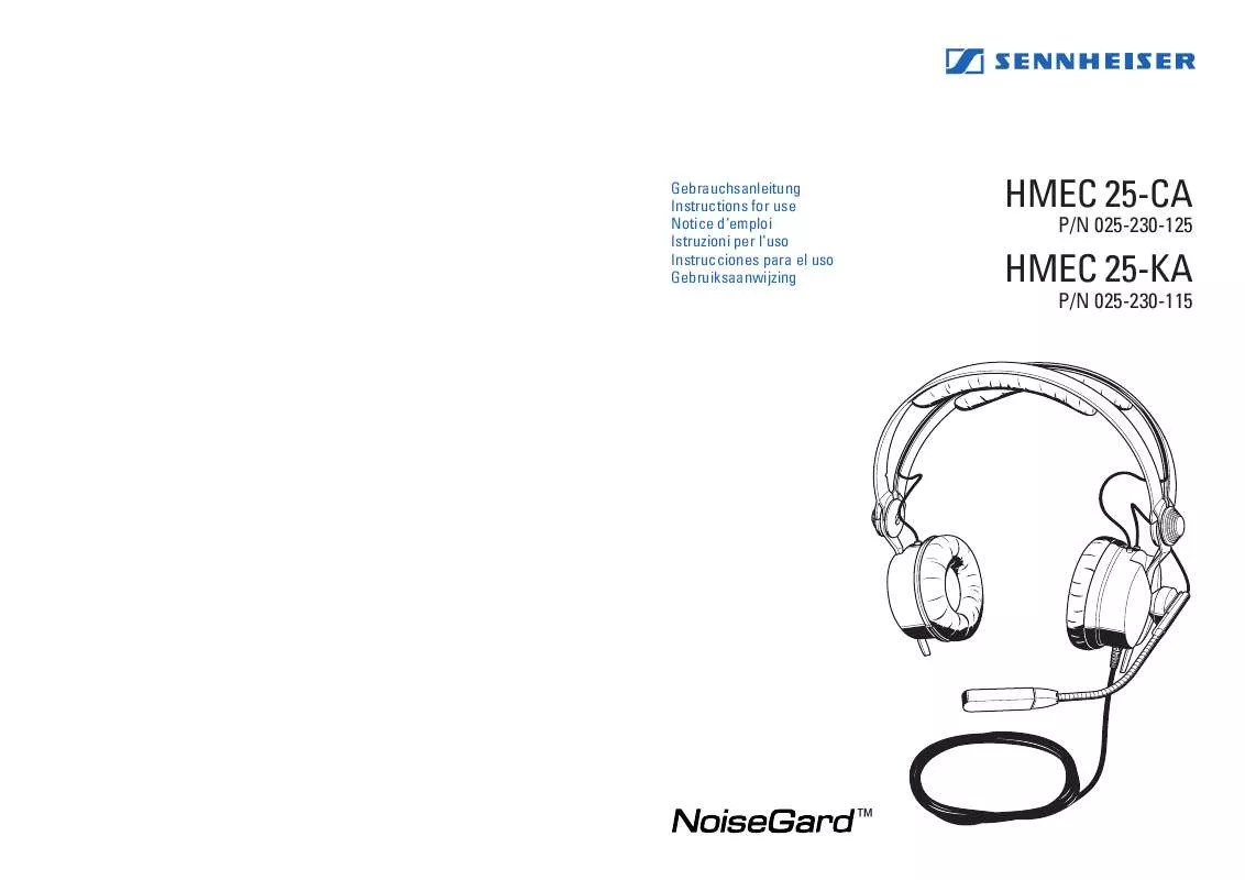 Mode d'emploi SENNHEISER HMEC 25-KA