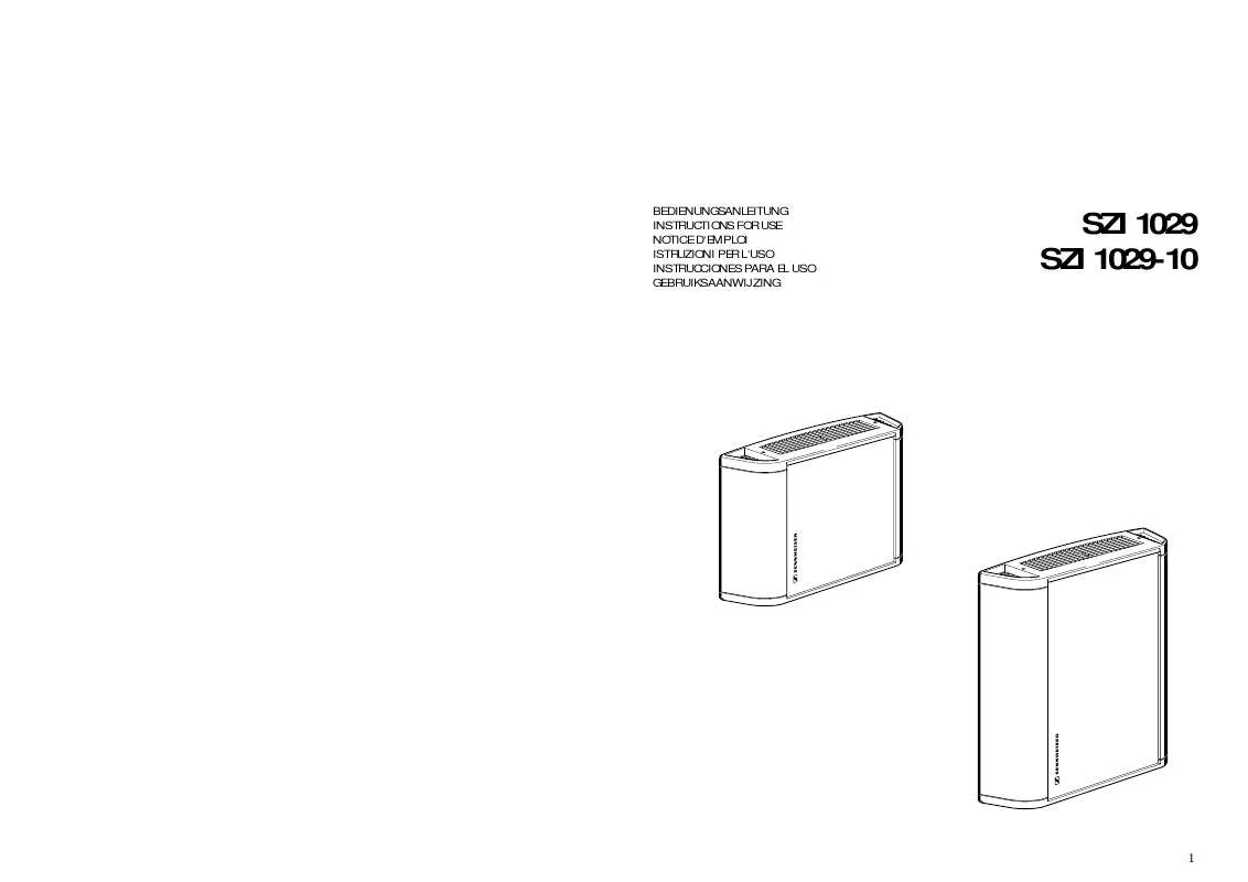 Mode d'emploi SENNHEISER SZI 1029-10