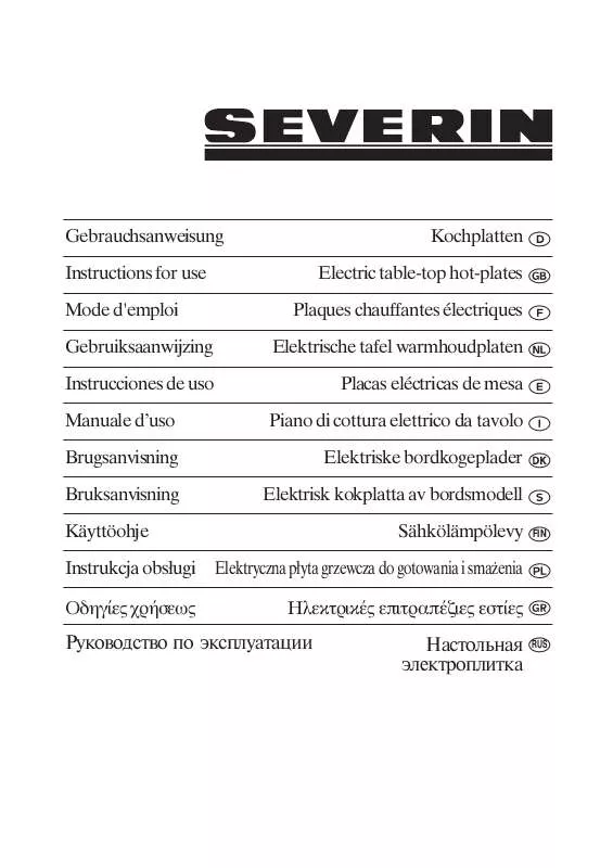 Mode d'emploi SEVERIN KP 1056