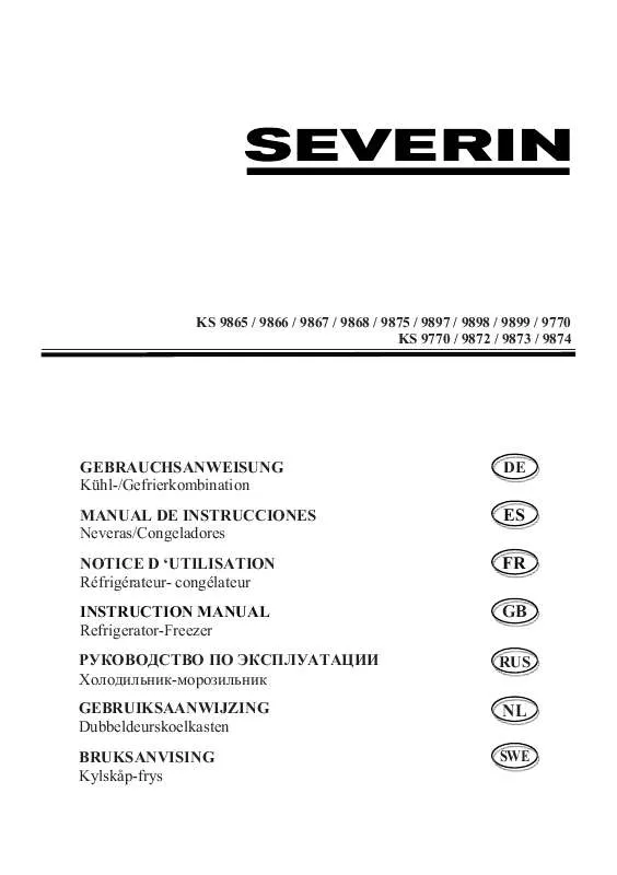 Mode d'emploi SEVERIN KS 9872