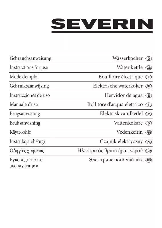 Mode d'emploi SEVERIN WK 3348