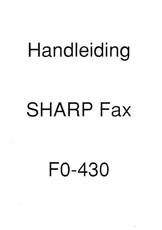 Mode d'emploi SHARP FO-430