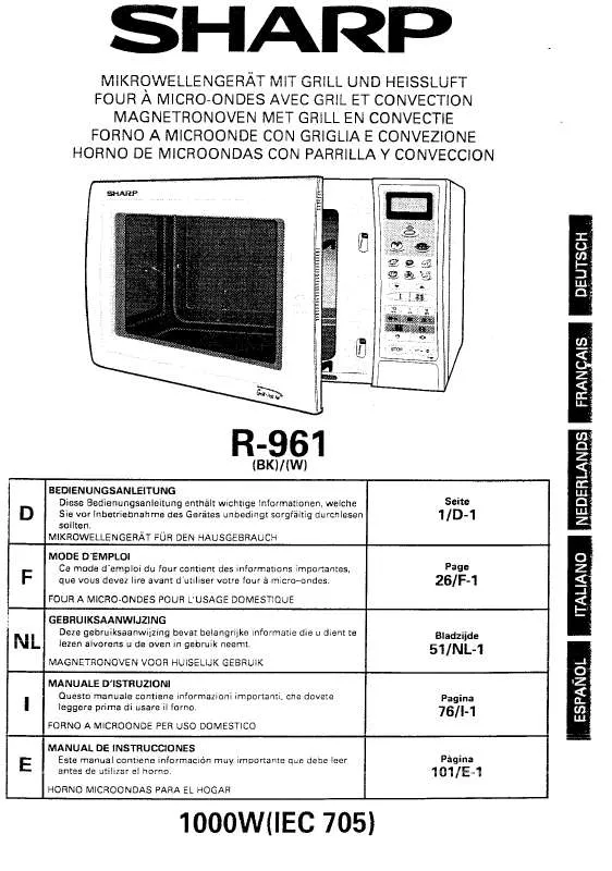 Mode d'emploi SHARP R-961