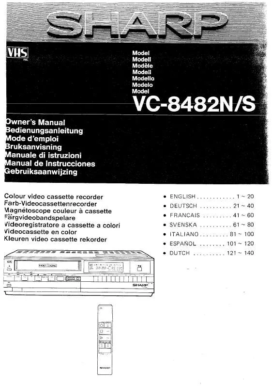 Mode d'emploi SHARP VC-8482N/S
