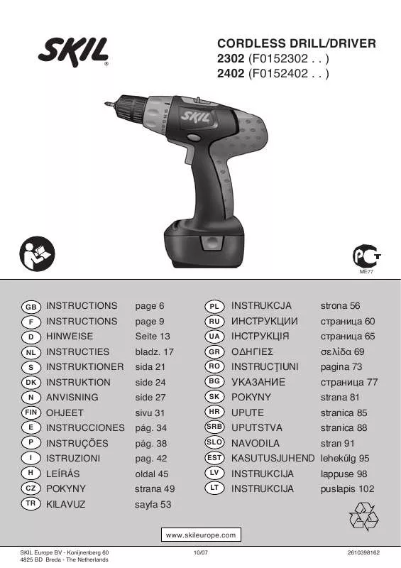 Mode d'emploi SKIL 2302