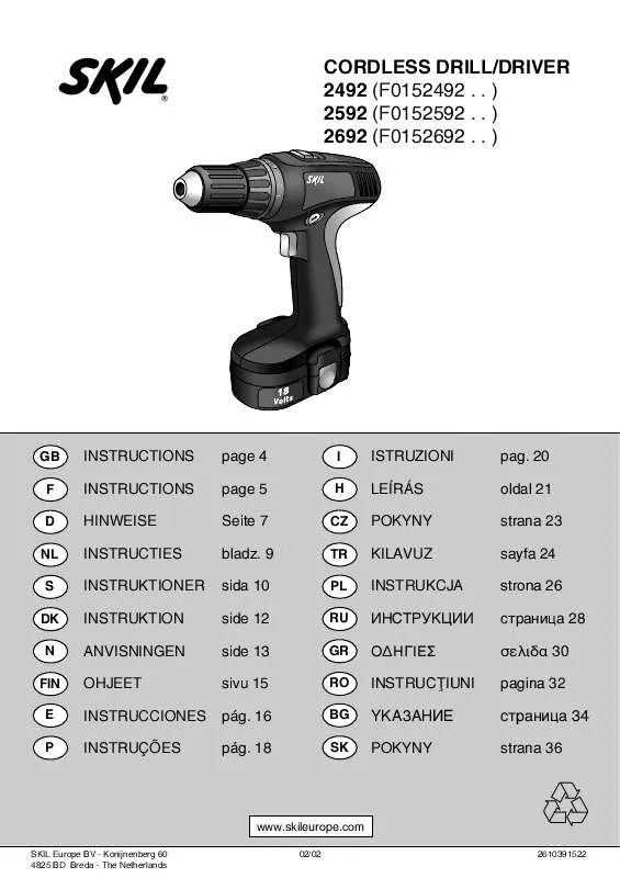 Mode d'emploi SKIL 2592