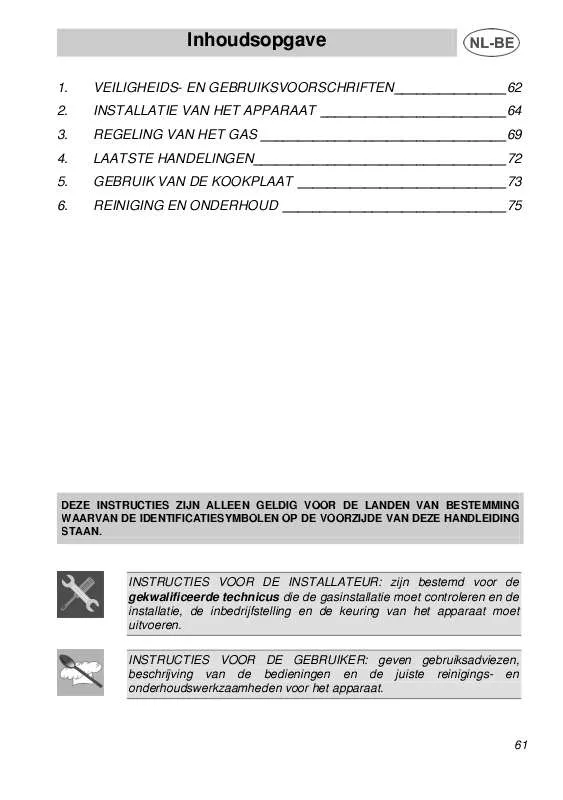 Mode d'emploi SMEG PV98