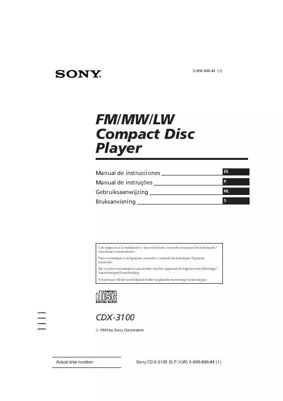 Mode d'emploi SONY CDX-3100