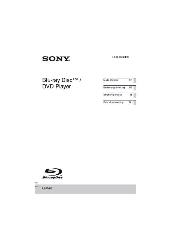 Mode d'emploi SONY UHP-H1