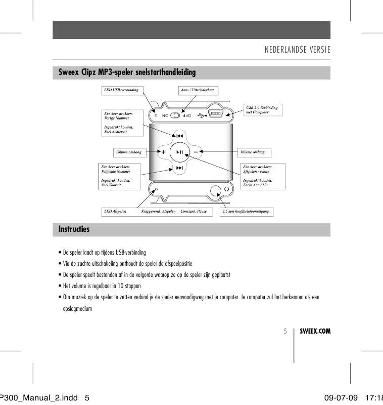 Mode d'emploi SWEEX MP300