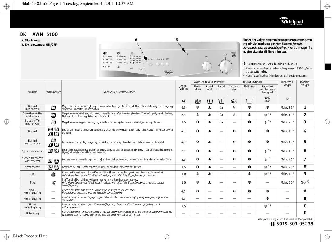 Mode d'emploi WHIRLPOOL 466/H-IT