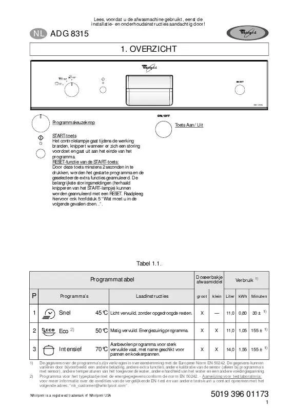 Mode d'emploi WHIRLPOOL ADG 8315/2 WH