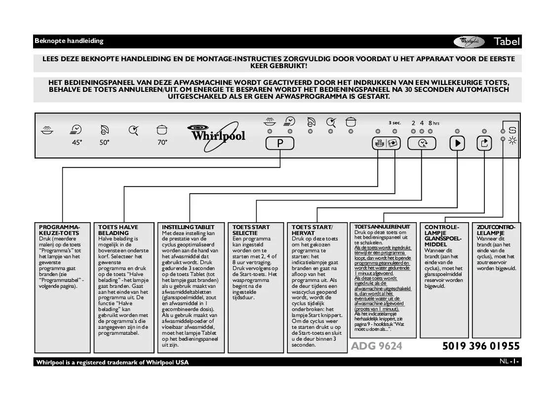 Mode d'emploi WHIRLPOOL ADG 9624 FD