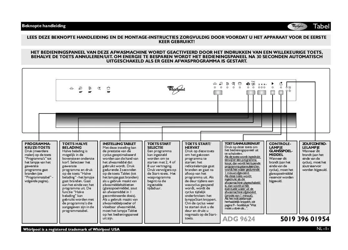 Mode d'emploi WHIRLPOOL ADG 9624 IX