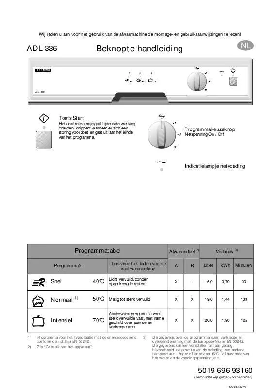 Mode d'emploi WHIRLPOOL ADL 336 AV