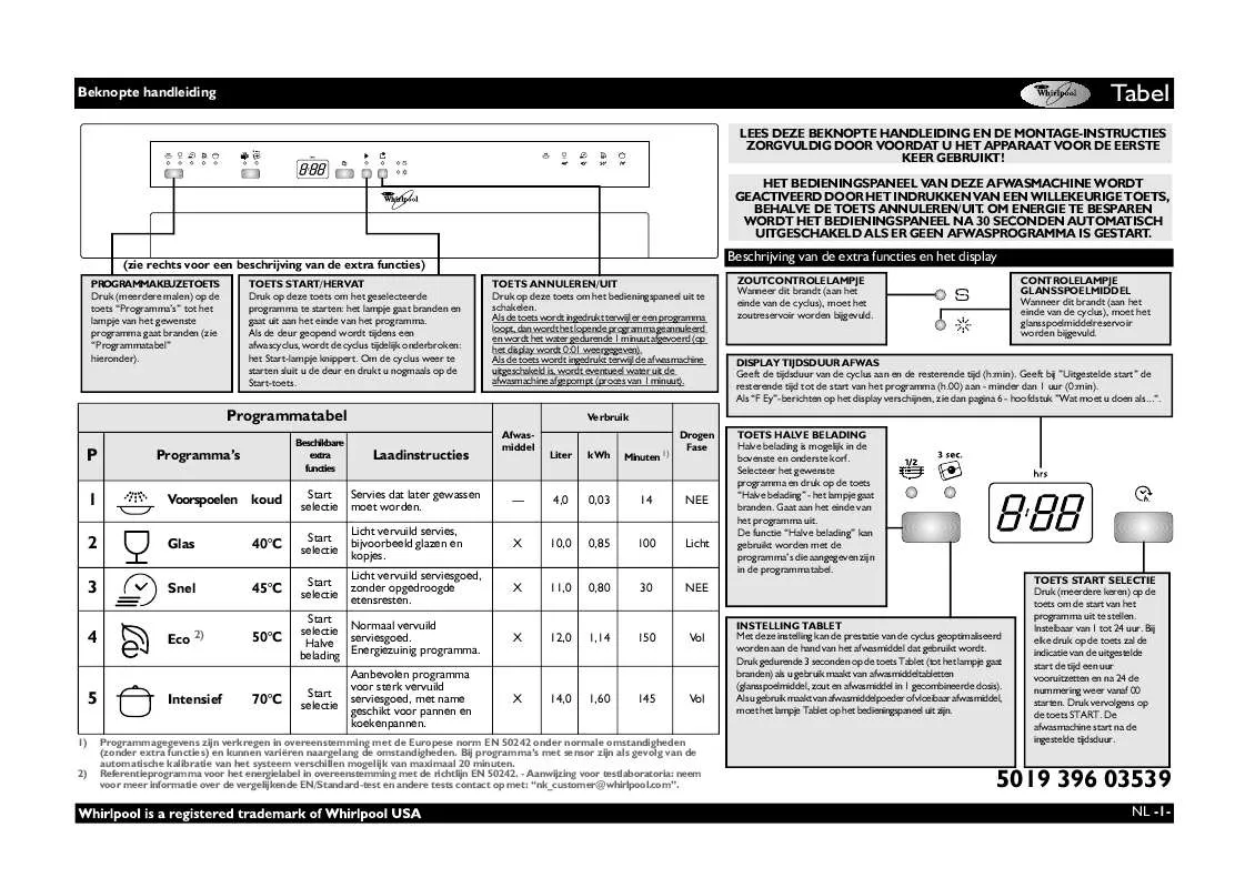 Mode d'emploi WHIRLPOOL ADP 5100 IX