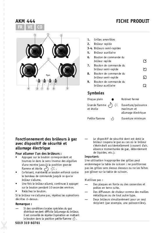 Mode d'emploi WHIRLPOOL AFE 548/B