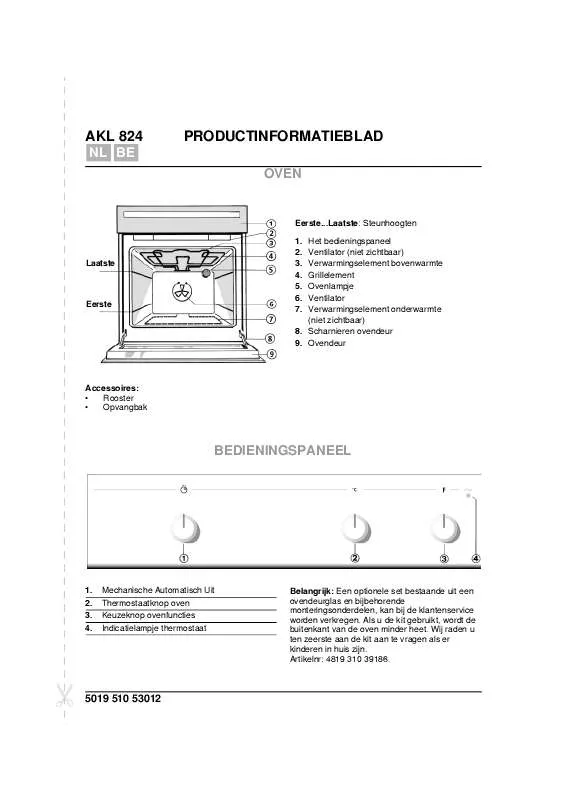 Mode d'emploi WHIRLPOOL AKL 824 WH