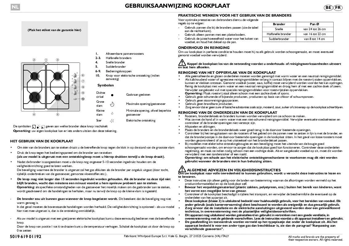 Mode d'emploi WHIRLPOOL AKM 200/NB