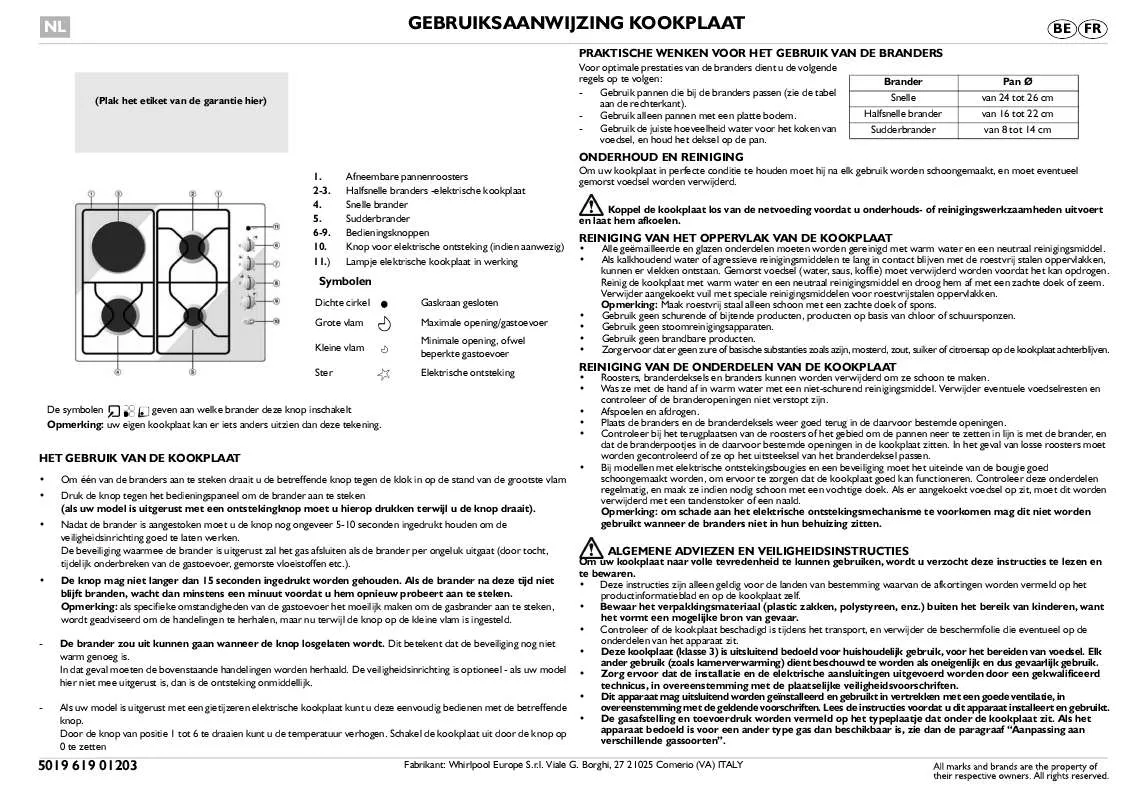 Mode d'emploi WHIRLPOOL AKM 203/IX