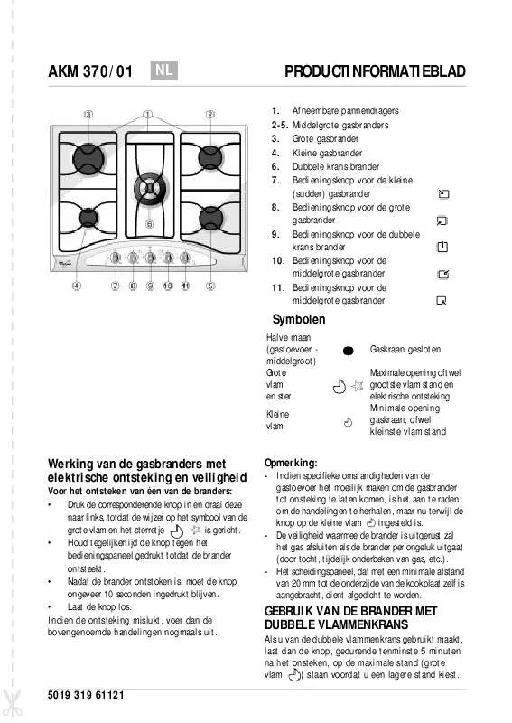 Mode d'emploi WHIRLPOOL AKM 370/IX/01