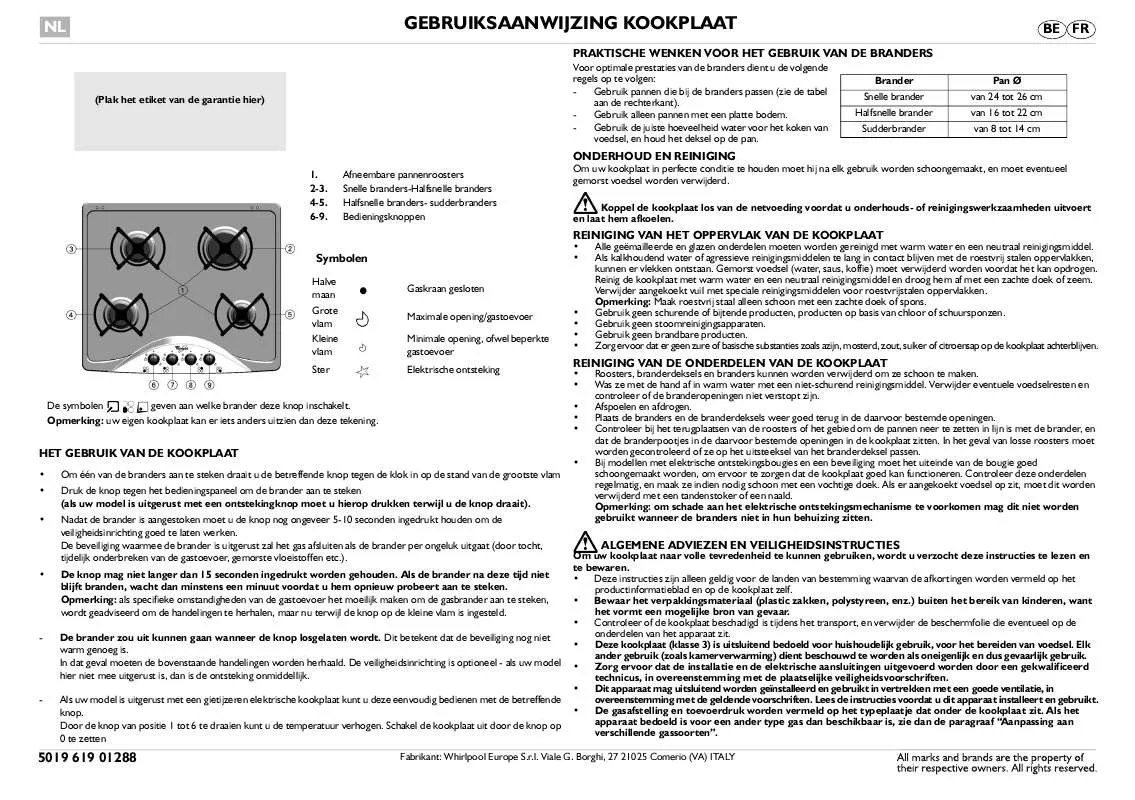 Mode d'emploi WHIRLPOOL AKM 515/IX/01