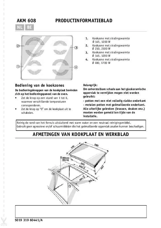 Mode d'emploi WHIRLPOOL AKM 608/01 AV