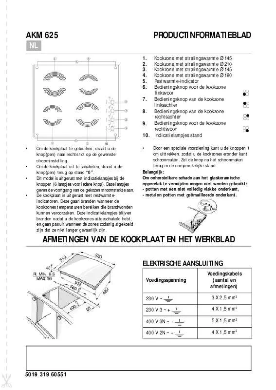 Mode d'emploi WHIRLPOOL AKM 625/IX