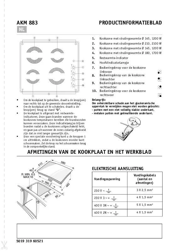 Mode d'emploi WHIRLPOOL AKM 883/NB