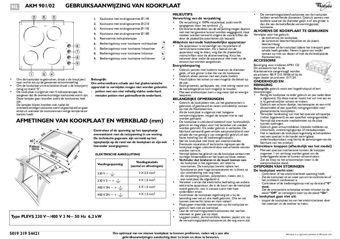 Mode d'emploi WHIRLPOOL AKM 901/NE/02