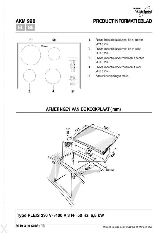 Mode d'emploi WHIRLPOOL AKM 990/IX