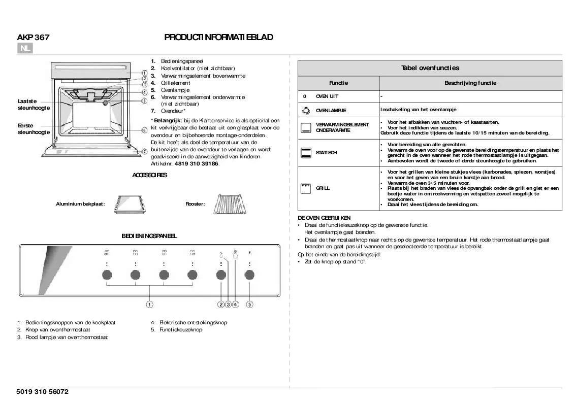 Mode d'emploi WHIRLPOOL AKP 367 IX