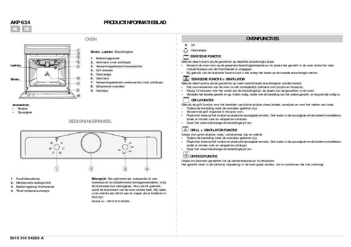 Mode d'emploi WHIRLPOOL AKP 634 IX