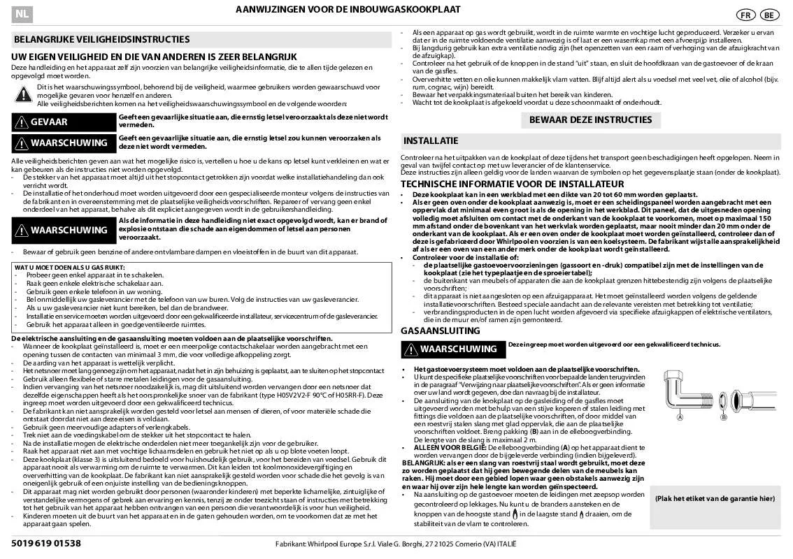 Mode d'emploi WHIRLPOOL AKR 3290/IX