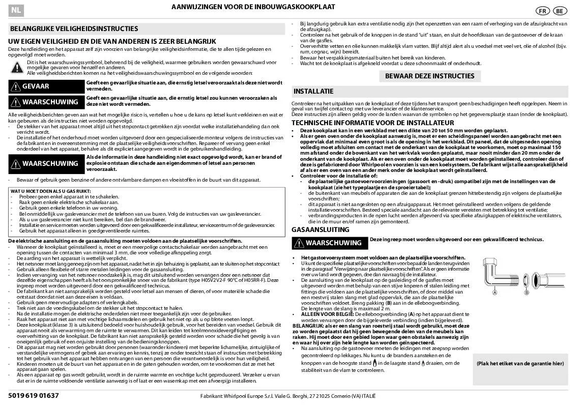 Mode d'emploi WHIRLPOOL AKR 362/IX