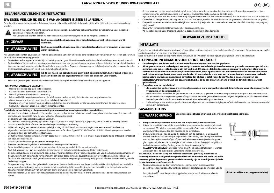 Mode d'emploi WHIRLPOOL AKR 3720/IX