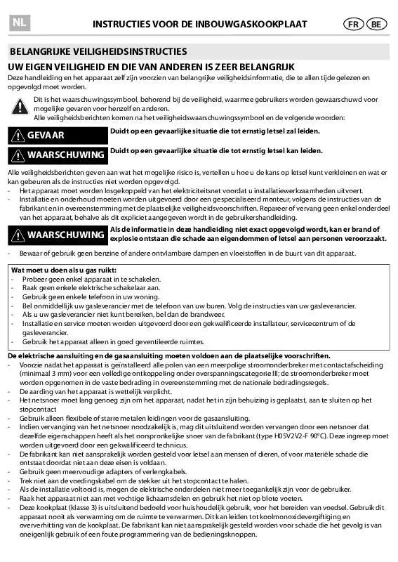 Mode d'emploi WHIRLPOOL AKT 798/IXL