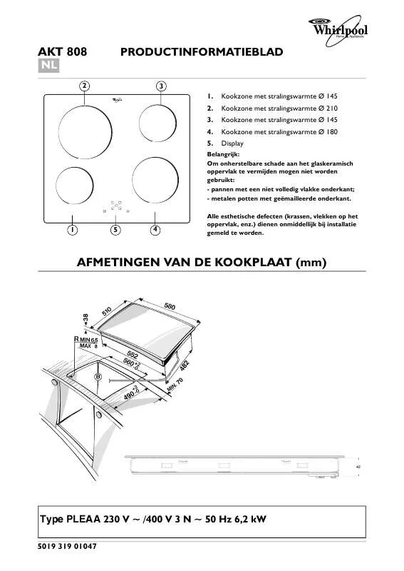 Mode d'emploi WHIRLPOOL AKT 808/IX