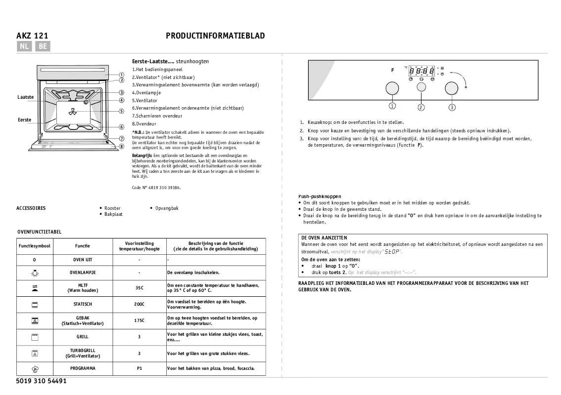 Mode d'emploi WHIRLPOOL AKZ 121 NB