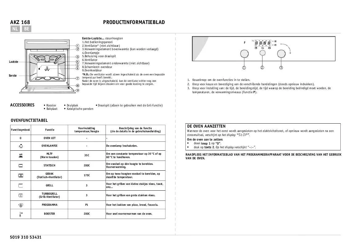 Mode d'emploi WHIRLPOOL AKZ 168 MR