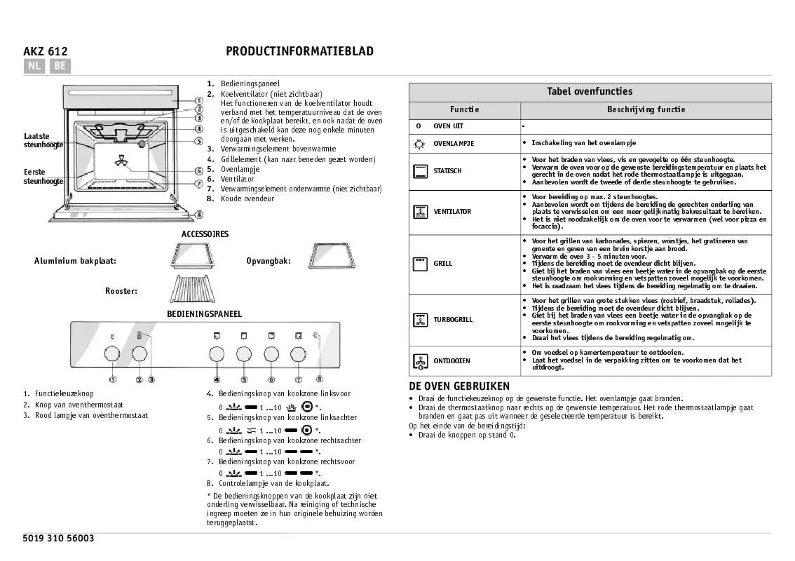 Mode d'emploi WHIRLPOOL AKZ 612 NB