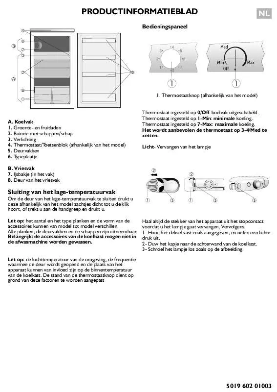 Mode d'emploi WHIRLPOOL ARG 340/A-LH