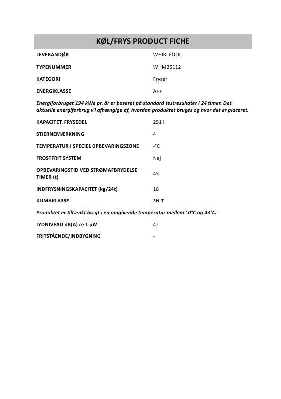 Mode d'emploi WHIRLPOOL ARG 725/A S